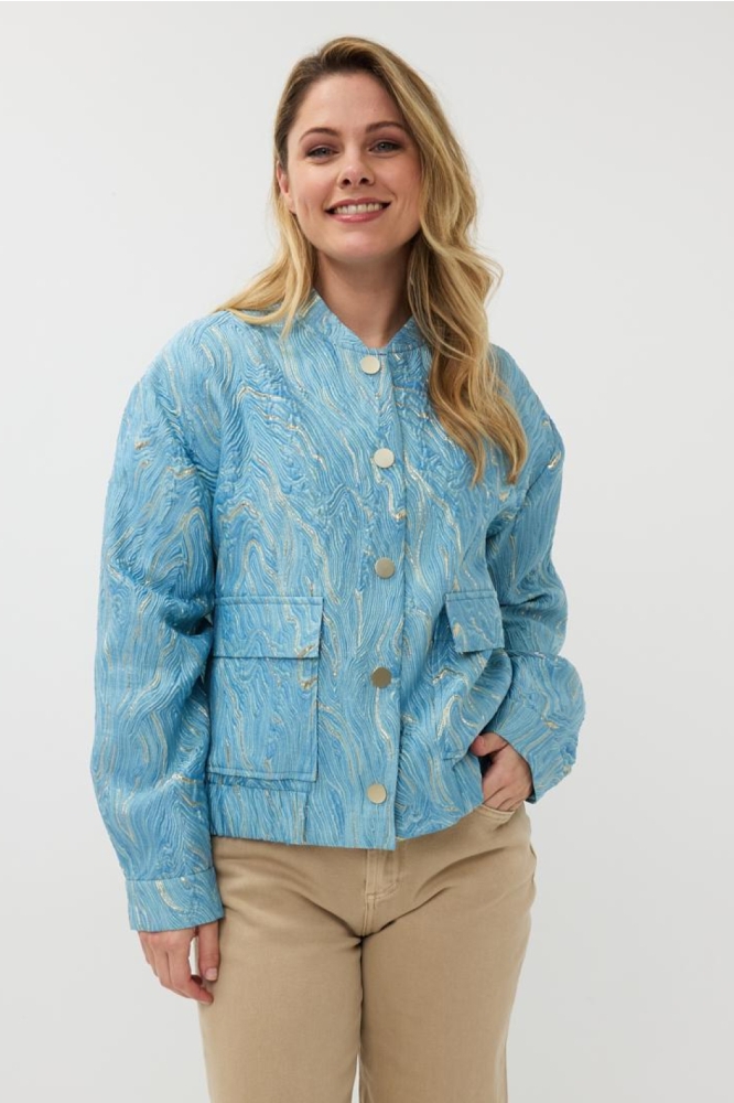 JACKET BOMBER JACQUARD SP25 19021 600 Blue